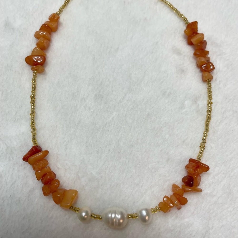 Handmade orange necklace